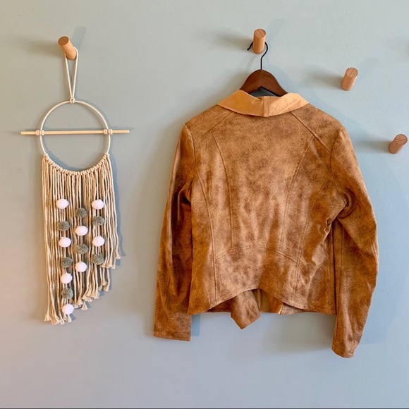 ELAN camel asymmetrical biker Jacket - Picture 6 of 8